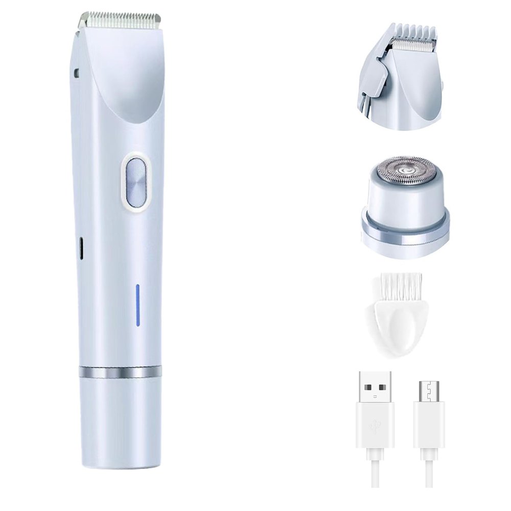 2 in 1 Electric Shaver for Women, 2025 New Rechargeable Electric Shaver and Accessories, Wet and Dry Use Body Trimmer for Home (Blue)