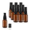 10 Pack Empty Amber Glass Pump Bottles Refillable Cream Lotion Bottles Travel Cosmetic Dispenser Bottle for Sample,Liton,Cream,Liquids Aromatherapy and More (15ml/0.5oz) view 1