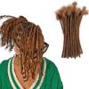 IXIMII #30 Dreadlock Extensions Human Hair 0.8 cm 8 inch 20 Strands Brown Handmade Permanent locs with Needles and Comb Real Human Hair Dreads Extensions for Women Men Kids view 1