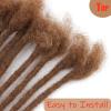 IXIMII #30 Dreadlock Extensions Human Hair 0.8 cm 8 inch 20 Strands Brown Handmade Permanent locs with Needles and Comb Real Human Hair Dreads Extensions for Women Men Kids view 2