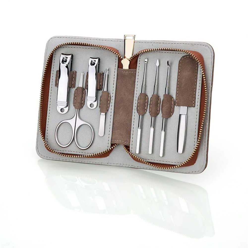 YWMLFZ Gold Zip Bag Manicure Set Nail Tools Nail Clippers Nail Clipper Set