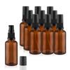 10 Pack Empty Amber Glass Pump Bottles Refillable Cream Lotion Bottles Travel Cosmetic Dispenser Bottle for Sample,Liton,Cream,Liquids Aromatherapy and More (50ml/1.7oz) view 1