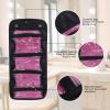 2PCS Roll up Makeup Bag, 4 in 1 Cosmetic Bag Foldable Makeup Bag Clear Makeup Organizer Bag Hanging Toiletry Bag for Women Men (Black) view 2