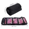 2PCS Roll up Makeup Bag, 4 in 1 Cosmetic Bag Foldable Makeup Bag Clear Makeup Organizer Bag Hanging Toiletry Bag for Women Men (Black) view 3