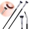 HINZIC 2pcs Folding Angle Scalloped Lash Brush, 2025 New Mascara Fan Brush Multifunctional Eyelash Comb Separator with Soft Bristles Makeup Tool for Upper Lower Eye Lash Natural Lifted view 1