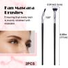HINZIC 2pcs Folding Angle Scalloped Lash Brush, 2025 New Mascara Fan Brush Multifunctional Eyelash Comb Separator with Soft Bristles Makeup Tool for Upper Lower Eye Lash Natural Lifted view 2