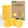100-Count Compressed Facial Sponges, Natural Cosmetic Spa Sponges for Facial Cleansing, Exfoliating Mask, Makeup Remover, Travel Face Sponges - Yellow view 1