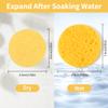 100-Count Compressed Facial Sponges, Natural Cosmetic Spa Sponges for Facial Cleansing, Exfoliating Mask, Makeup Remover, Travel Face Sponges - Yellow view 3