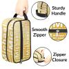 Zestdesign Custom Makeup Bag with Name Personalized Waterproof Toiletry Bag Customized Cosmetic Bag for Women Men, Yellow view 2