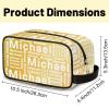 Zestdesign Custom Makeup Bag with Name Personalized Waterproof Toiletry Bag Customized Cosmetic Bag for Women Men, Yellow view 3