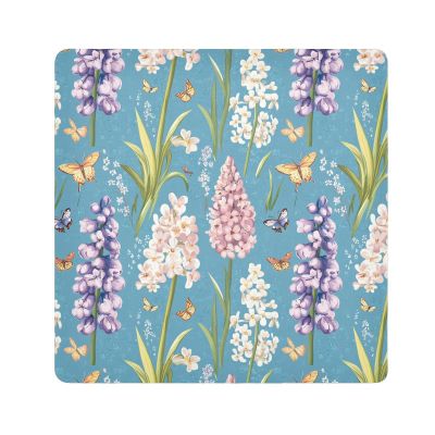 KLL Spring Flowers Butterflies Bees Blue Toiletries Pouchs Camera Lens Cloth Magic Self-Adhesive Toiletry Organizer Travel Wrap 21.7 X 21.7 Wrapper Cosmetic Organizers For Travel