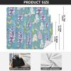 KLL Spring Flowers Butterflies Bees Blue Toiletries Pouchs Camera Lens Cloth Magic Self-Adhesive Toiletry Organizer Travel Wrap 21.7 X 21.7 Wrapper Cosmetic Organizers For Travel view 2