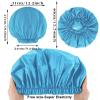 2 PCS Large Shower Cap for Braids - Waterproof Shower Cap for Women, Reusable XL Plastic Shower Caps Jumbo Bath Bonnet for Long Thick Curly Hair, Locs, Twist Braids (Blue&Purple) view 2