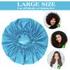 2 PCS Large Shower Cap for Braids - Waterproof Shower Cap for Women, Reusable XL Plastic Shower Caps Jumbo Bath Bonnet for Long Thick Curly Hair, Locs, Twist Braids (Blue&Purple) view 4