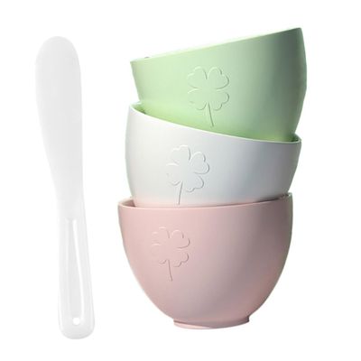 Healeved Mud Mask Mixing Bowl Adjusting Stick Silicone Plastic Bowl Face Mask Mixing for Beauty Salon Diy Maker
