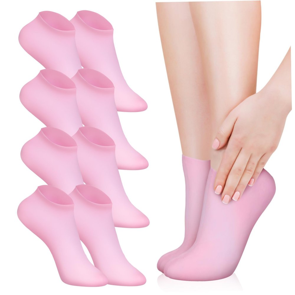 Healeved 5pairs Moisturizing Silicone Socks for Women of Spa Socks for Dry Cracked Feet Comfortable and Elastic Foot Care Supplies for Home and Travel Use