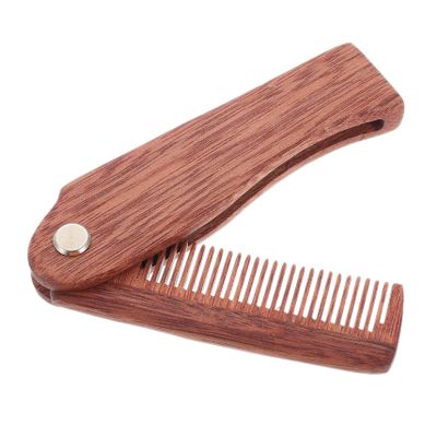 Healeved Wooden Beard Comb Portable Folding Hair Comb for Men for to Clean Stylish Design for Grooming and Beard Care