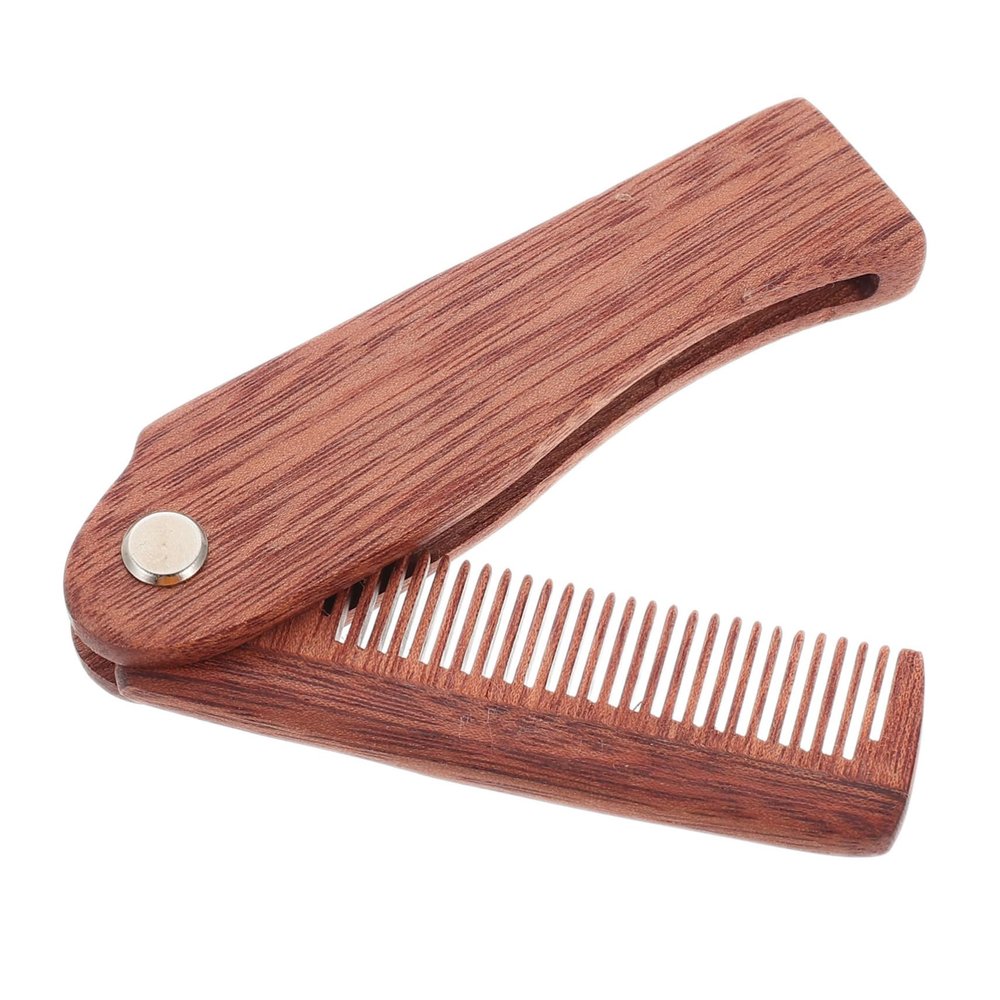 Healeved Wooden Beard Comb Portable Folding Hair Comb for Men for to Clean Stylish Design for Grooming and Beard Care