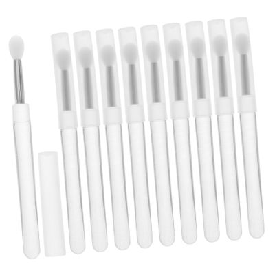 Healeved 10pcs Mini Portable Silicone Lip Brush Set Reusable Lipstick Applicators with Lids for Lip Balm and Makeup Easy to Clean and Travel-friendly