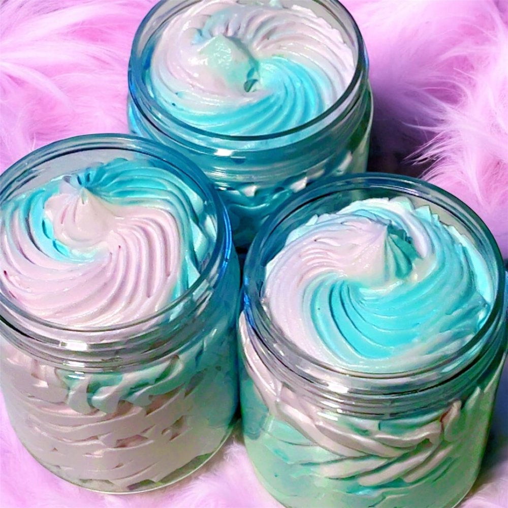 Cotton Candy Swirl - Whipped Body Butter - Mango Butter - Shea Butter - Sweet Almond Oil - Cotton Candy Scented 4oz
