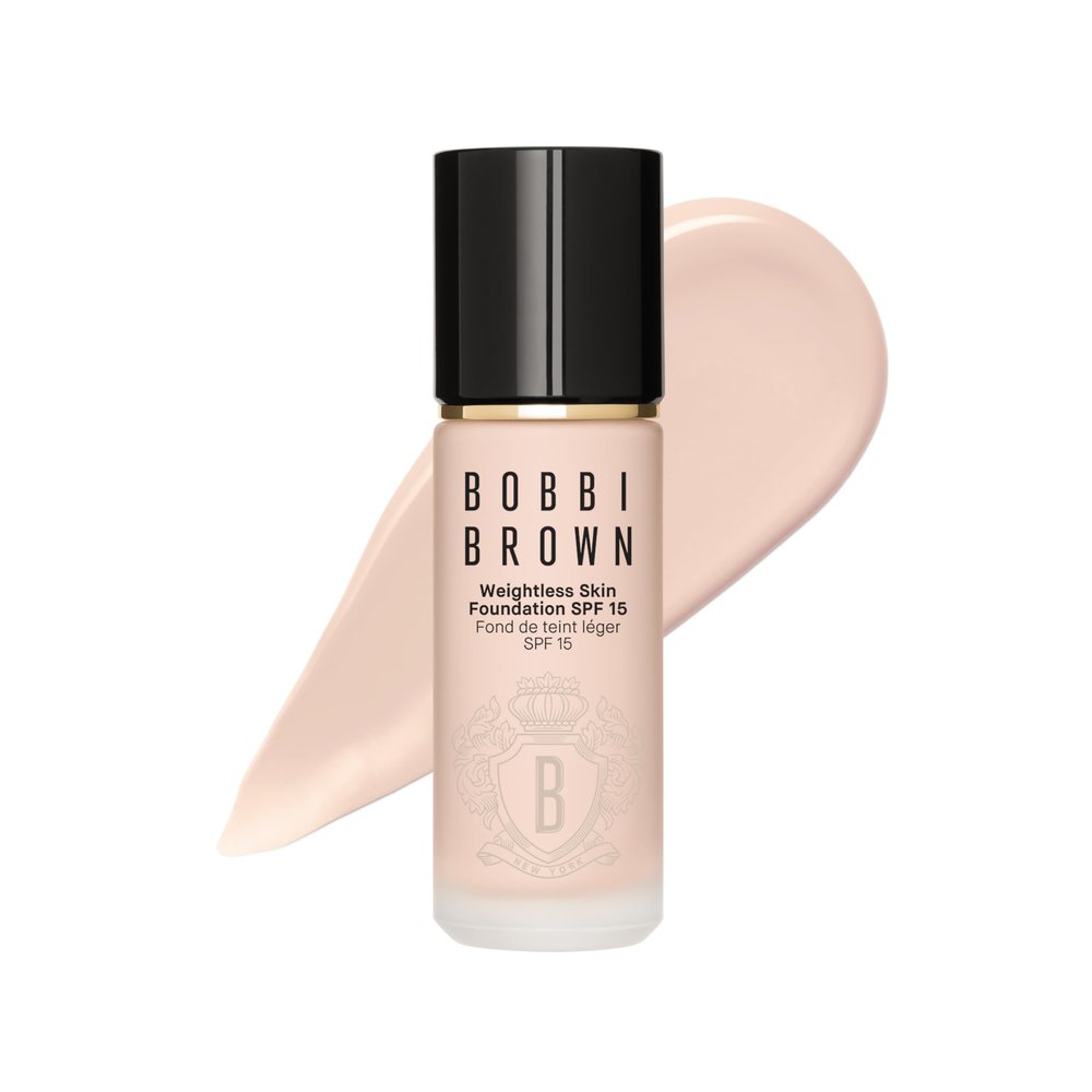 Bobbi Brown Weightless Skin Foundation SPF 15 | Oil-Controlling, 24-Hour Hydrating Foundation, Medium Coverage| Natural Matte Finish, 1 Fl Oz, Alabaster
