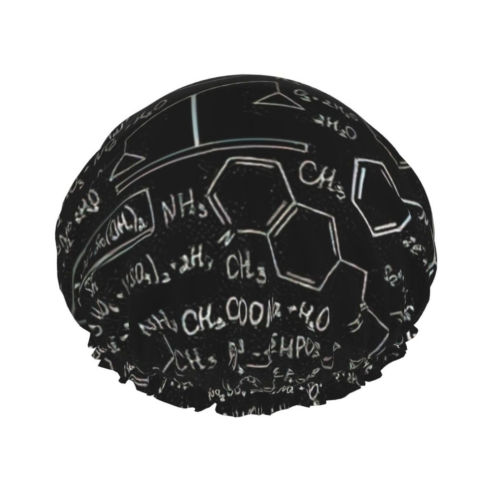Abstract Science Chemistry Illustration 3D Print women Shower Caps Bath Cap Reusable Waterproof Double Layers Hair Cap Comfort