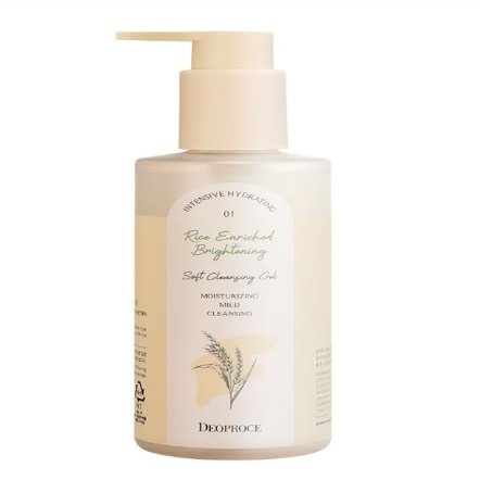 Deoproce Rice Enriched Brightening Soft Cleansing Gel | Gentle & Hydrating Face Cleanser for Radiant Skin | 200ml