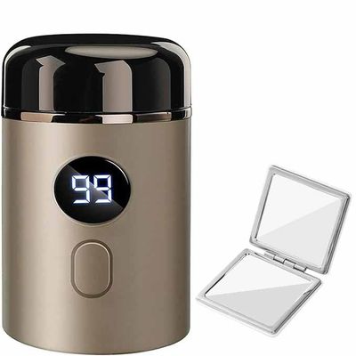 Mini Portable Electric Shaver for Men | Waterproof Fast Charging Pocket Razor with Digital Display, Travel Size Grooming Gift (Gold)