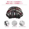 American Flag Firework Print women Shower Caps Bath Cap Reusable Waterproof Double Layers Hair Cap Comfort view 4