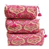 100% Cotton Block Print Cosmetic Pouch Waterproof Handmade Toilerty Pouch 5pcs Assorted view 2