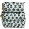100% Cotton Block Print Cosmetic Pouch Waterproof Handmade Toilerty Pouch 5pcs Assorted view 3
