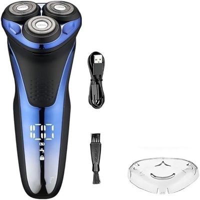 Lsrwhnyy Electric Shavers for Men, Electric Shaver Professional Razor Waterproof Beard Trimmer Rotary 3D Floating Shaving Rechargeable Electric for Men