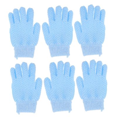 NOLITOY 3pairs Finger Back Scrubbing Gloves Spa Exfoliating Mitt for Dead Skin Removal Heavy Duty Bath Scrub Glove