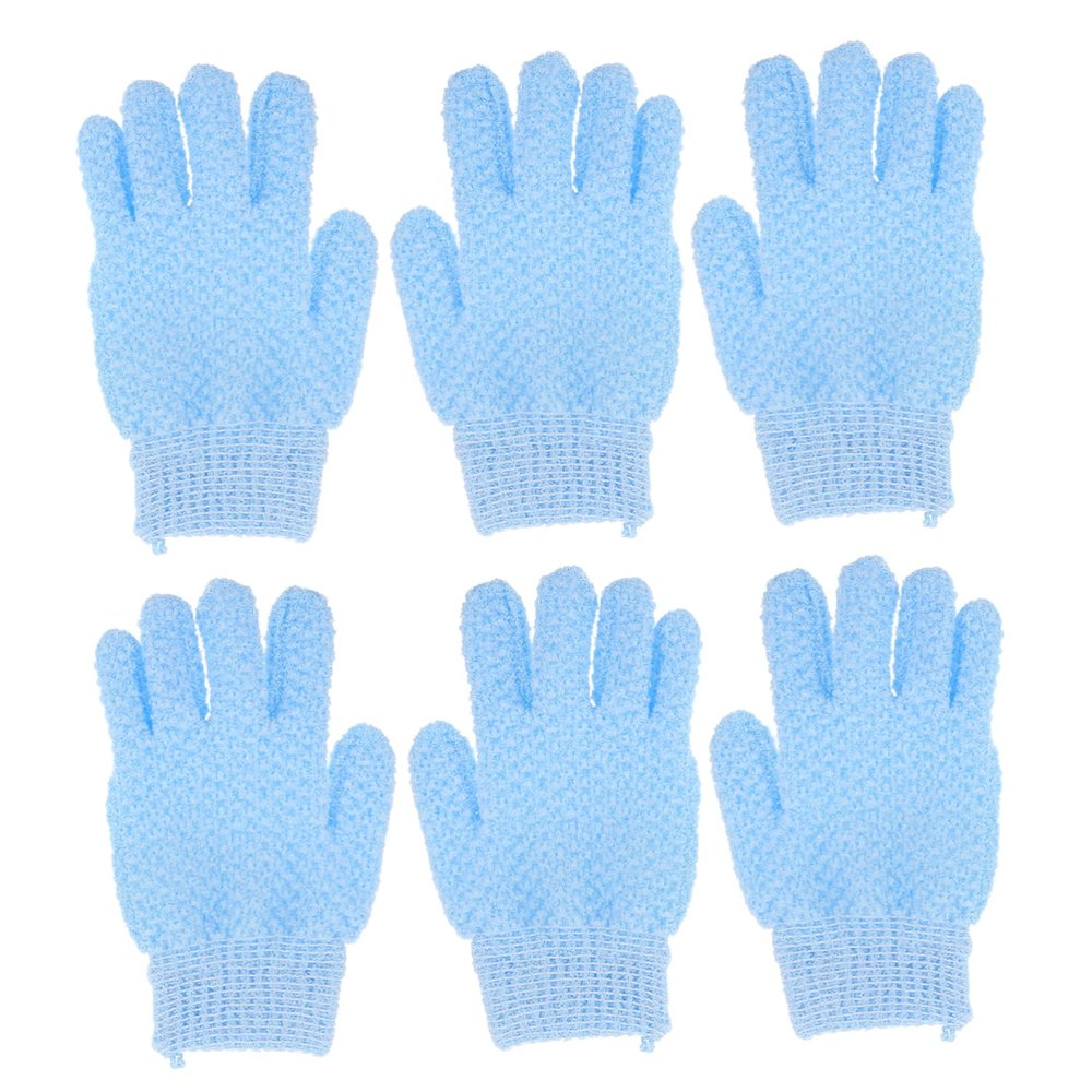 NOLITOY 3pairs Finger Back Scrubbing Gloves Spa Exfoliating Mitt for Dead Skin Removal Heavy Duty Bath Scrub Glove