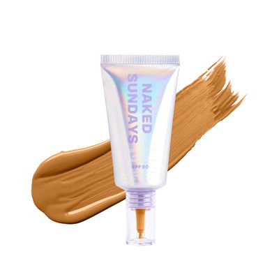 Naked Sundays BeautyScreen SPF 50 Peptide Foundation Tint  Tinted Sunscreen & Skincare Makeup with Zinc Oxide, Niacinamide  Lightweight Natural Coverage, 5 Tan Honey, 1.01 oz