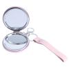 Portable Keychain Mini Makeup Mirror Folding Double-Sided Handheld Mirror for Travel Compact Round Design Keyring Pendant view 1