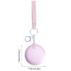 Portable Keychain Mini Makeup Mirror Folding Double-Sided Handheld Mirror for Travel Compact Round Design Keyring Pendant view 2