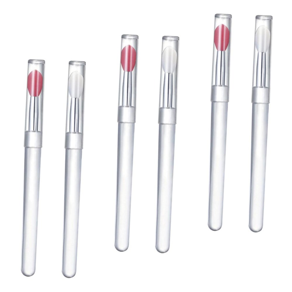 BELLIFFY 6pcs Portable Silicone Lip Brush Cover Lipstick and Eyeshadow Applicator for Dust Cosmetic Application
