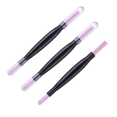 BELLIFFY 3pcs Double-end Nail Grinding Stick Multifunctional Exfoliating Skin Scrub Pen for Manicure and Pedicure Lightweight and Portable Nail Care Tools for Women and Girls