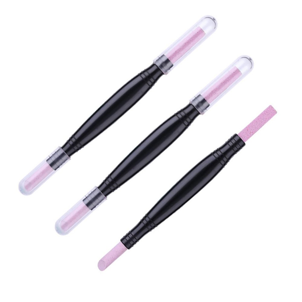 BELLIFFY 3pcs Double-end Nail Grinding Stick Multifunctional Exfoliating Skin Scrub Pen for Manicure and Pedicure Lightweight and Portable Nail Care Tools for Women and Girls