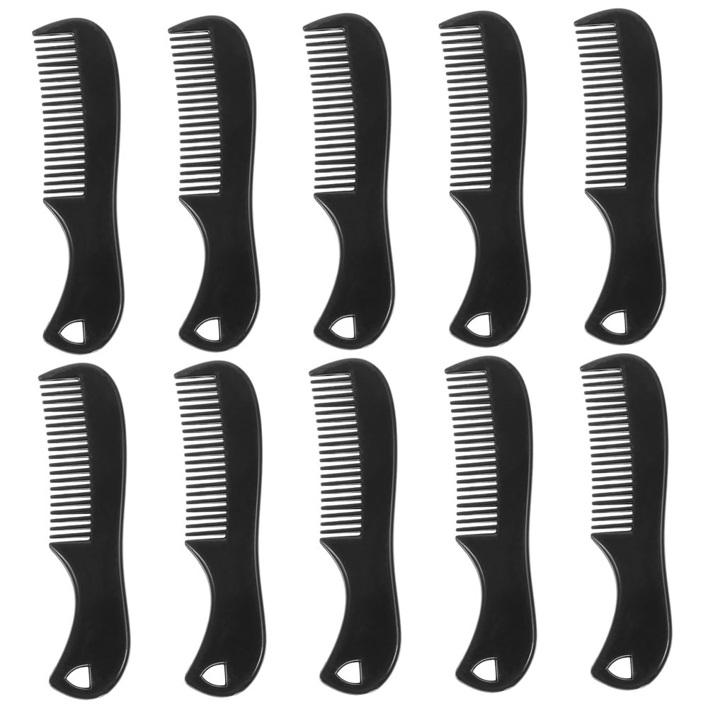 ASAKKURA 10pcs Barber Combs Men's Mustache Comb Travel Hair Styling Tool Fine Teeth for Beard Care