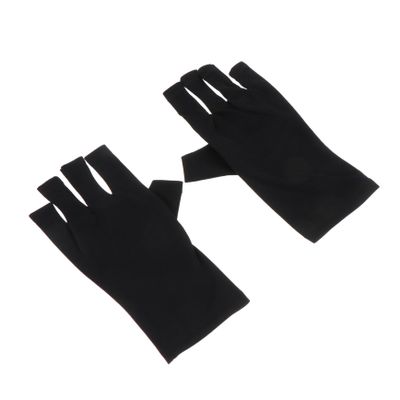 Beatifufu 2pcs Uv Half-Finger Gloves for Gel Nail Manicure Lightweight and Wear-Resistant for and Outdoor Activities