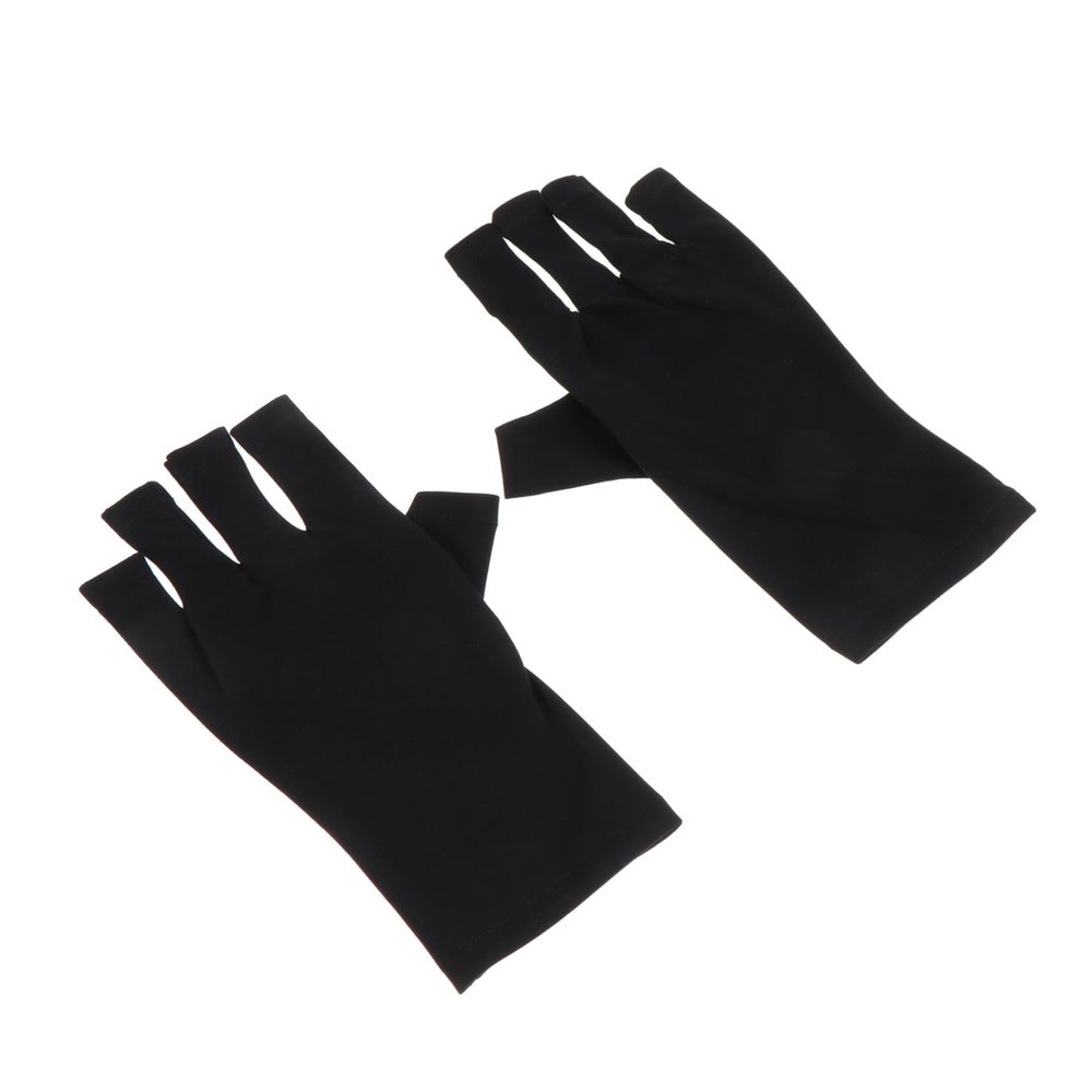 Beatifufu 2pcs Uv Half-Finger Gloves for Gel Nail Manicure Lightweight and Wear-Resistant for and Outdoor Activities
