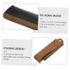 LALADEFIEE Men Folding Comb Beard and Hair Care Wooden Ox Horn Travel-sized Gentle Detangling view 2