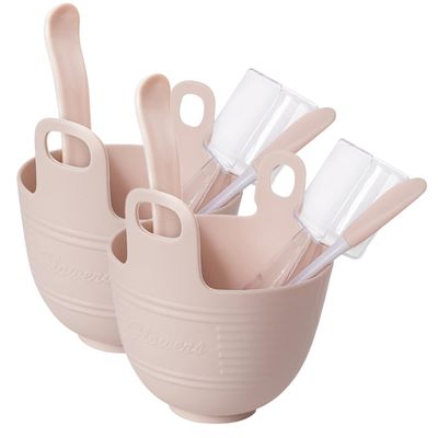 2 Sets Silicone Face Mask Mixing Bowls Brushes for DIY Facial Masks for Women and Beauty Treatments