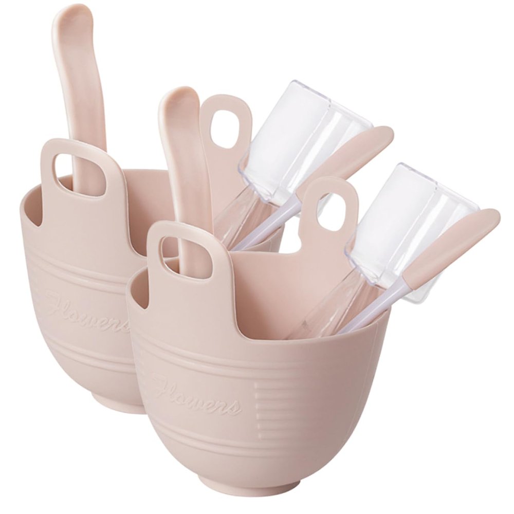 2 Sets Silicone Face Mask Mixing Bowls Brushes for DIY Facial Masks for Women and Beauty Treatments