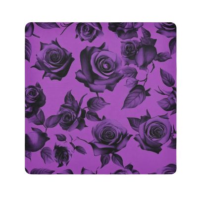 Yoogain Customizable Black Purple Valentine's Day RosesMake up Pouchs Cloth Portable Travel Toiletry Organizer Wrap 21.7 X 21.7 Wrapper Cosmetic Organizers For Travel