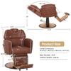 BarberPub Classic Barber Chair, Both Sides Hand Levers for Left-Handed Users, All Purpose Hydraulic Reclining Salon Chair of Hair Stylist, Barbershop, 9274 (Brown) view 3