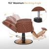 BarberPub Classic Barber Chair, Both Sides Hand Levers for Left-Handed Users, All Purpose Hydraulic Reclining Salon Chair of Hair Stylist, Barbershop, 9274 (Brown) view 4