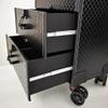 Makeup Train Case Beauty Trolley Case, Makeup Trolley Professional Beauty Trolley On Wheels with 2 Drawers Lockable Cosmetic Vanity Case Hairdressing Trolley, Beauty Nails Case, Aluminium Make Up Cas view 4